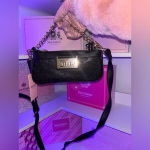NWT!🖤Juicy Couture Black Crossbody Bag with Gold Chain🖤✨